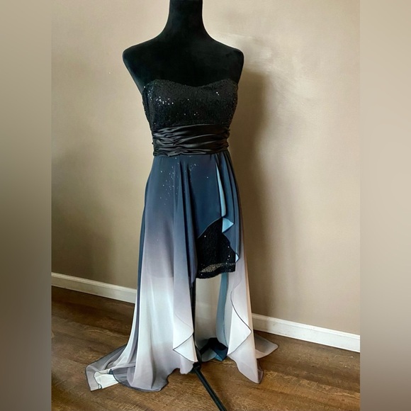 SPEECHLESS black white ombré high low dress prom formal hoco sz 7 juniors EUC - Picture 9 of 16